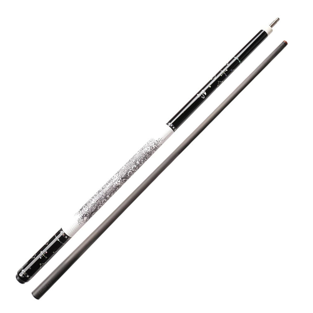 KONLLEN Professional Cue 2-Piece 147CM Cue - Ebony Billiard Pool JF-STAR 18.5-20OZ Wood Premier White&Black