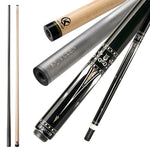 KONLLEN Ebony Wood Professional Pool Cue Billiard 18.5-20OZ KL-01BR 147CM Cue - 2-Piece Premier Black