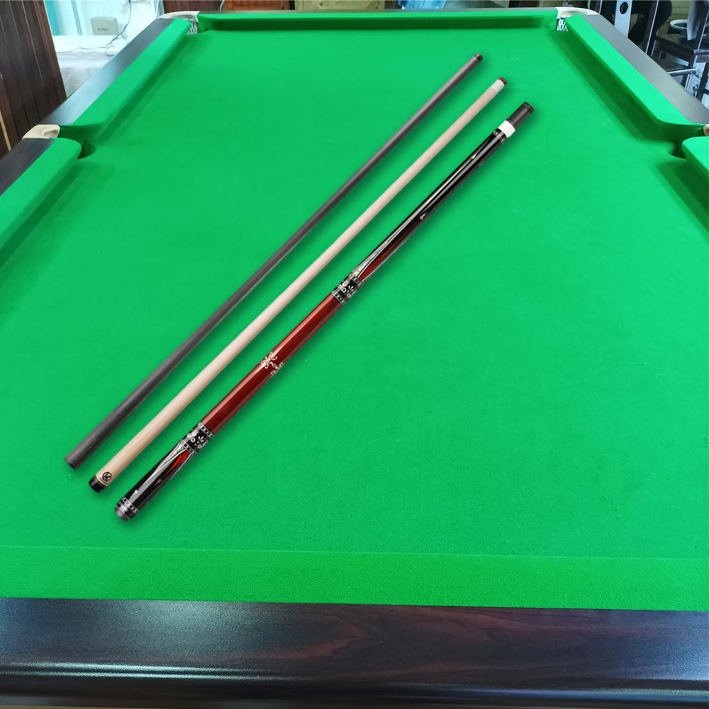 KONLLEN Billiard KL-01FR Pool 18.5-20OZ Cue Cue Professional 2-Piece Ebony Premier Wood - 147CM Red&Black