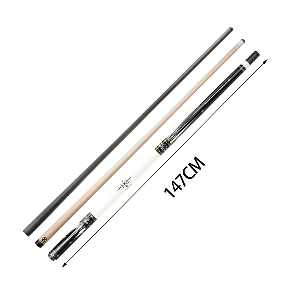 KONLLEN 2-Piece Premier Ebony Professional - 147CM Cue KL-01WR Pool 18.5-20OZ Wood Billiard Cue White&Black
