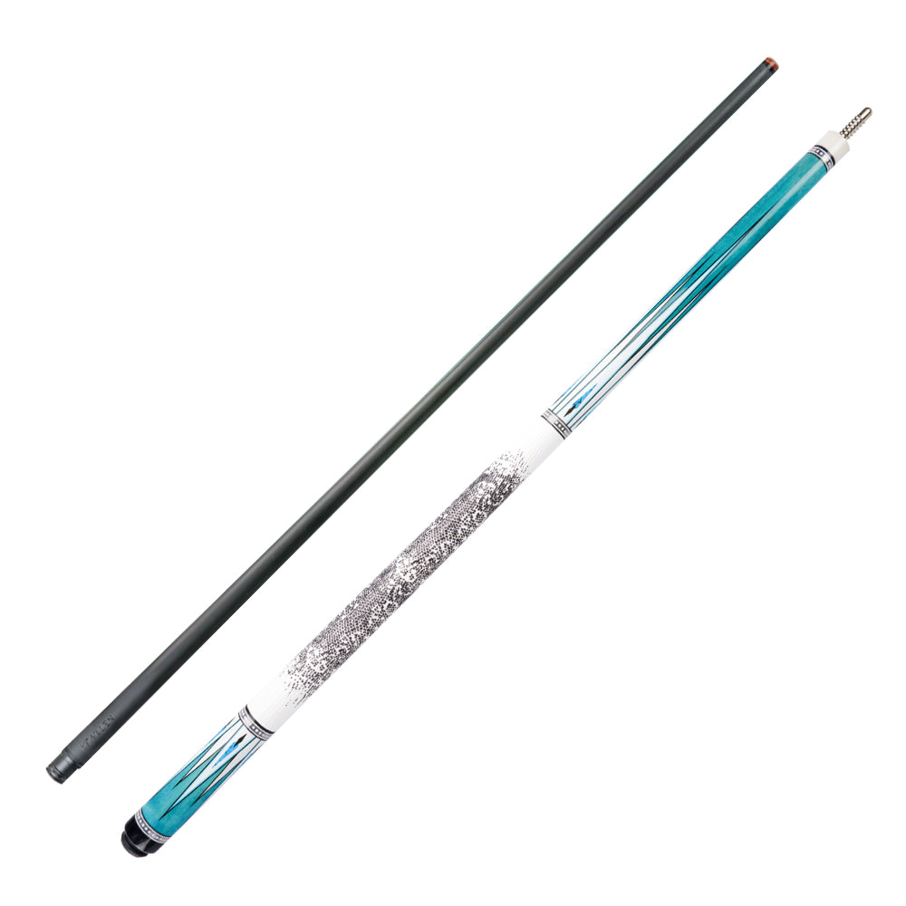 KONLLEN Wood - KL-05 Pool Premier Billiard Cue Maple Cue 147CM 18.5-20OZ 2-Piece Professional Blue&White