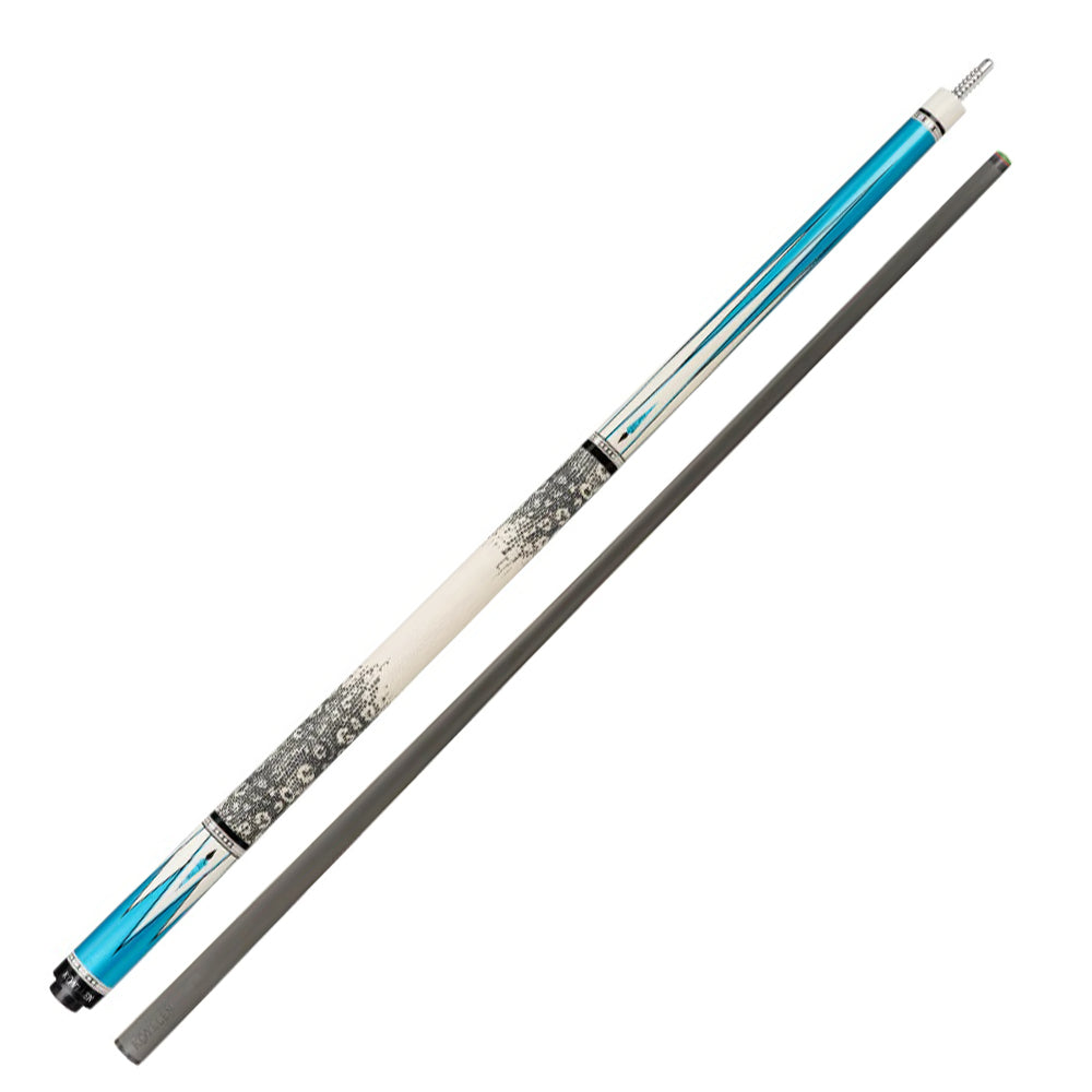 KONLLEN Wood KL-05 Maple 18.5-20OZ Pool Lowversion Billiard Cue 2-Piece Cue Premier Professional 147CM - Blue&White
