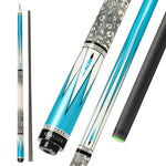 KONLLEN Wood KL-05 Maple 18.5-20OZ Pool Lowversion Billiard Cue 2-Piece Cue Premier Professional 147CM - Blue&White