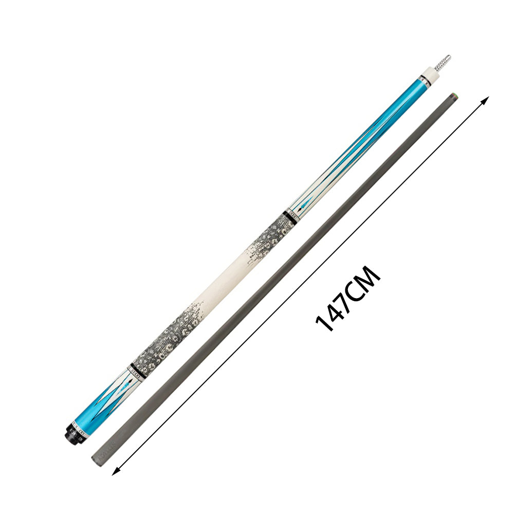 KONLLEN Wood KL-05 Maple 18.5-20OZ Pool Lowversion Billiard Cue 2-Piece Cue Premier Professional 147CM - Blue&White
