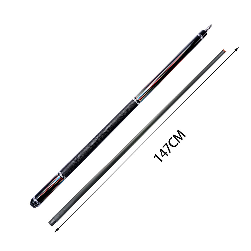 KONLLEN 2-Piece Cue - Professional Premier 18.5-20OZ Wood Maple KL-08 Pool Billiard Cue 147CM Red&Blue&Black