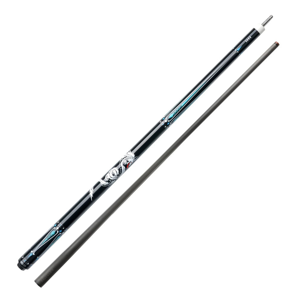 KONLLEN Wood Light Pool KL-10BF - Maple 147CM Cue Billiard Premier Professional 2-Piece Cue 18.5-20OZ Blue&Black