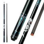 KONLLEN Wood Light Pool KL-10BF - Maple 147CM Cue Billiard Premier Professional 2-Piece Cue 18.5-20OZ Blue&Black