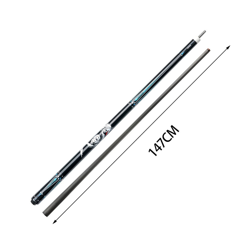 KONLLEN Wood Light Pool KL-10BF - Maple 147CM Cue Billiard Premier Professional 2-Piece Cue 18.5-20OZ Blue&Black