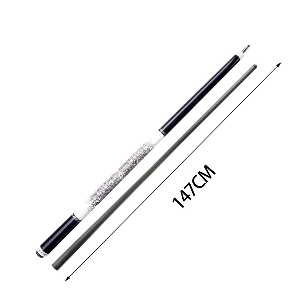 KONLLEN Cue Professional 2-Piece Cue - Billiard KL-12WF Premier Maple Pool 18.5-20OZ Wood 147CM White&Black