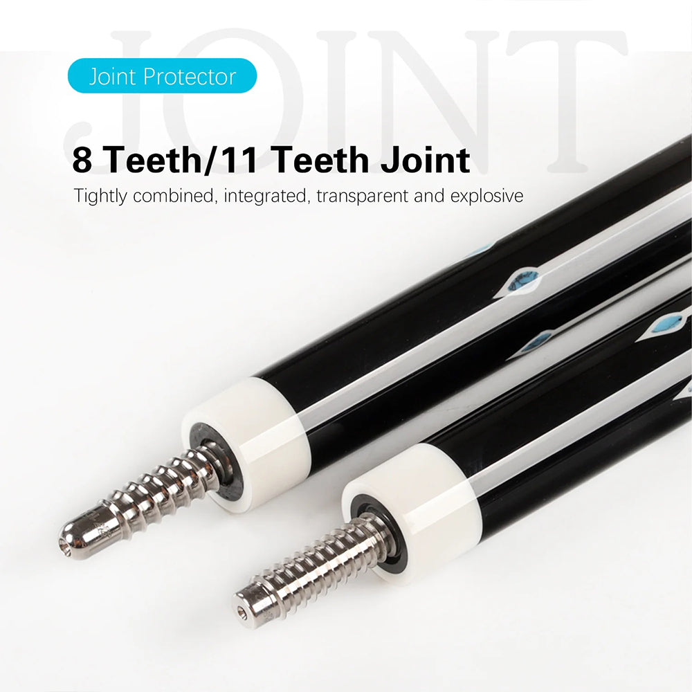 KONLLEN Professional - Cue Pool KL20-18F Premier 18.5-20OZ Billiard Wood 147CM Cue 2-Piece Ebony White&Blue&Black