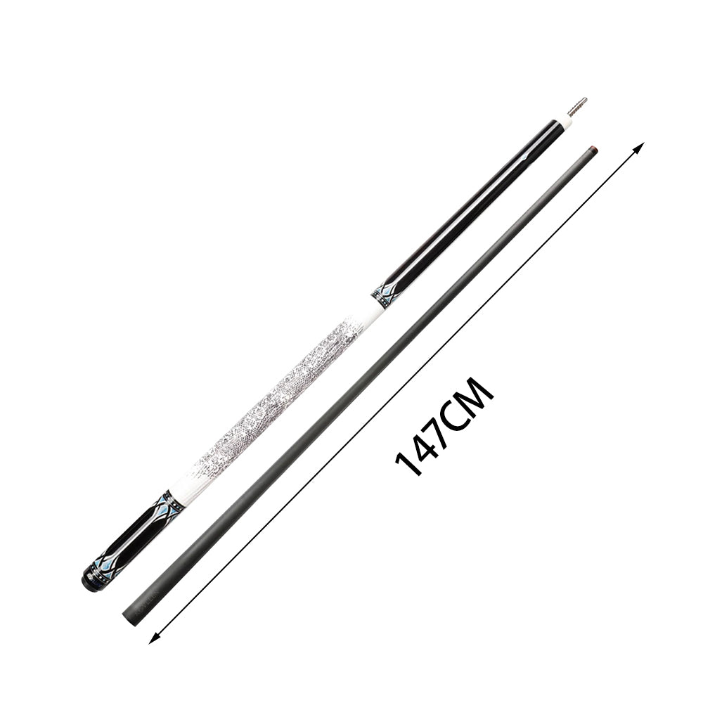 KONLLEN Professional - Cue Pool KL20-18F Premier 18.5-20OZ Billiard Wood 147CM Cue 2-Piece Ebony White&Blue&Black