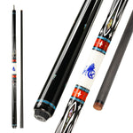 KONLLEN Billiard Pool Premier KL-A1 Maple Professional 147CM - Wood Cue 18.5-20OZ 2-Piece Cue Blue&White&Red