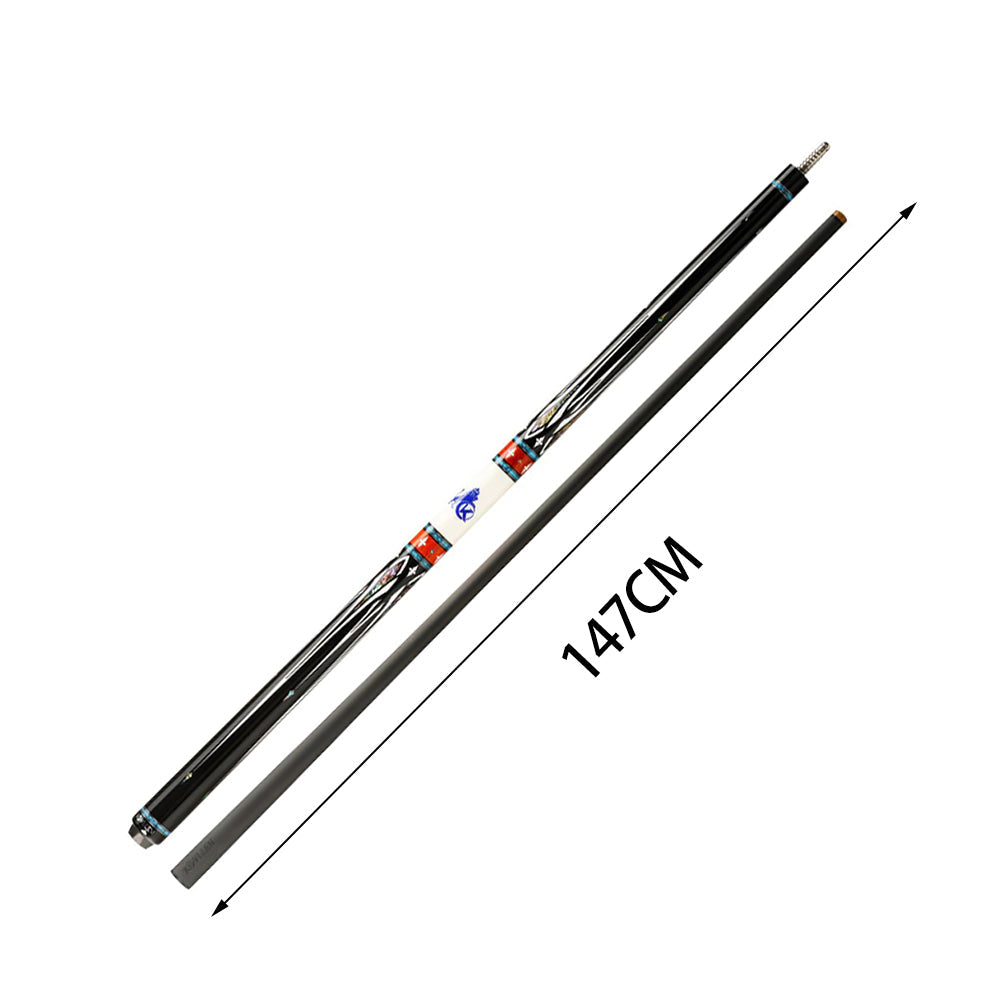 KONLLEN Billiard Pool Premier KL-A1 Maple Professional 147CM - Wood Cue 18.5-20OZ 2-Piece Cue Blue&White&Red