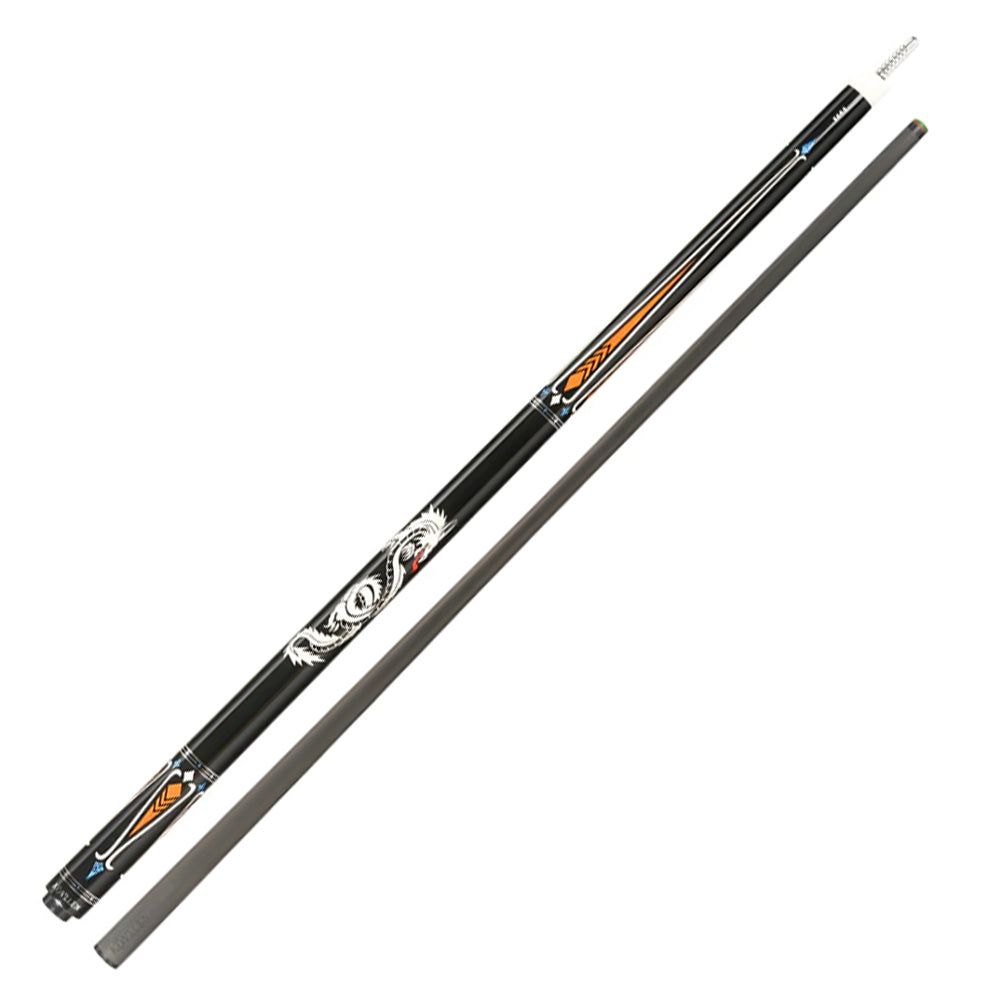 KONLLEN Professional Premier Lowversion Cue - Cue LW-1 147CM 2-Piece 18.5-20OZ Maple Wood Pool Billiard Orange&Black