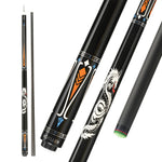 KONLLEN Professional Premier Lowversion Cue - Cue LW-1 147CM 2-Piece 18.5-20OZ Maple Wood Pool Billiard Orange&Black