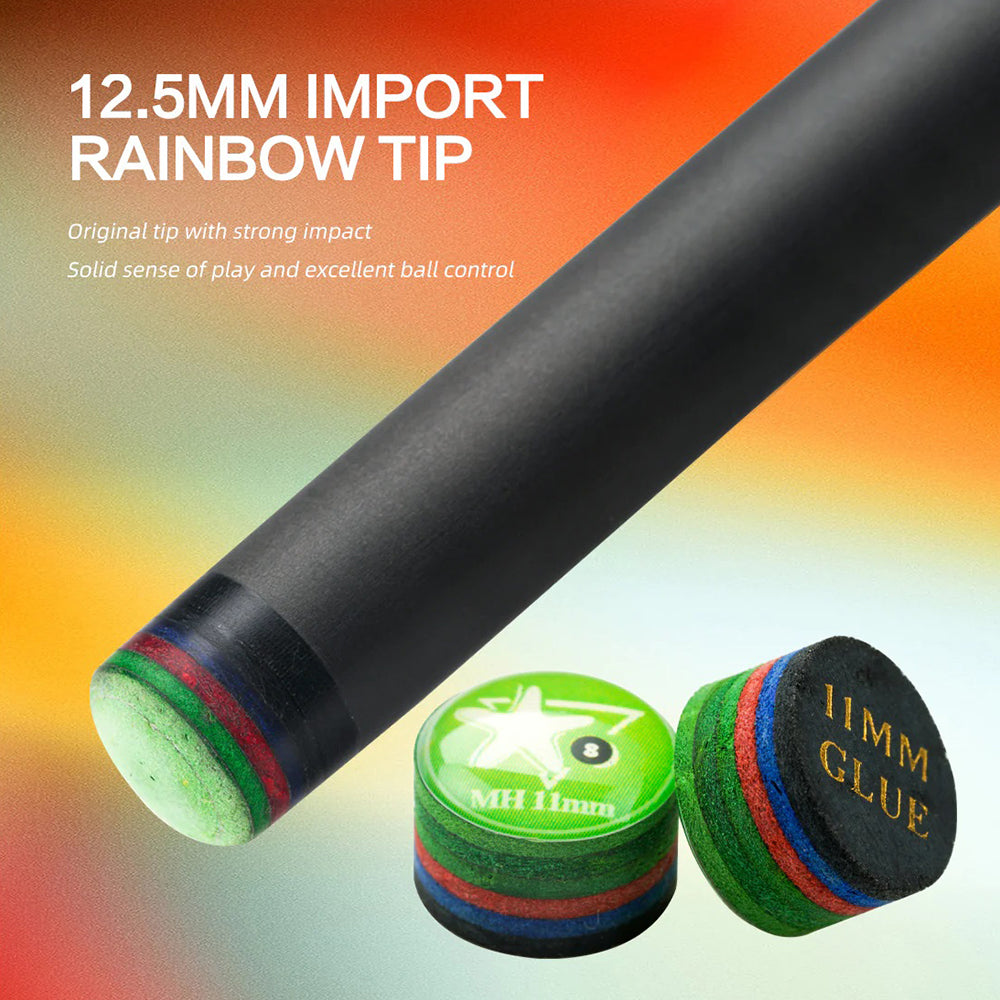 KONLLEN Professional Premier Lowversion Cue - Cue LW-1 147CM 2-Piece 18.5-20OZ Maple Wood Pool Billiard Orange&Black