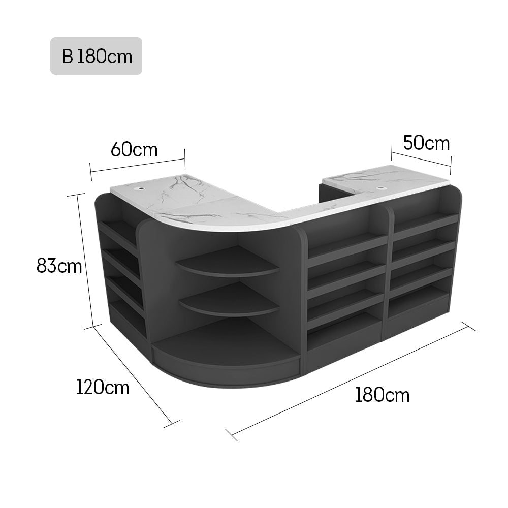 MODERA Slate MDF Desk Reception Table Top Cabinet