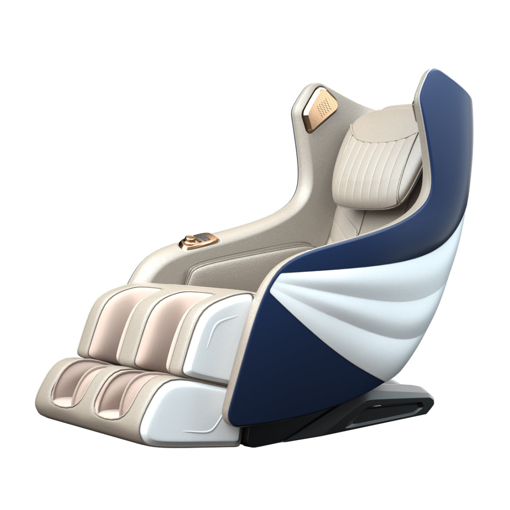 RELAXA X10 Design WarmBack Handrail Massage Function Shell Chair-WhiteOrange/BlueGrey