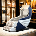 RELAXA X10 Design WarmBack Handrail Massage Function Shell Chair-WhiteOrange/BlueGrey