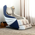RELAXA X10 Design WarmBack Handrail Massage Function Shell Chair-WhiteOrange/BlueGrey