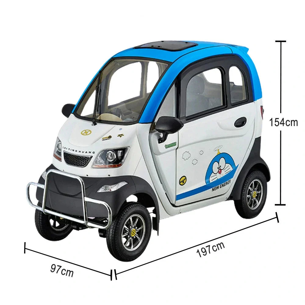 ROLLUX Enclosed Range, 70 Wheel Urban 60V1200W 80km Comfort, Scooter with Mobility Safe - Motor, - Long Steering All-Weather Commuting