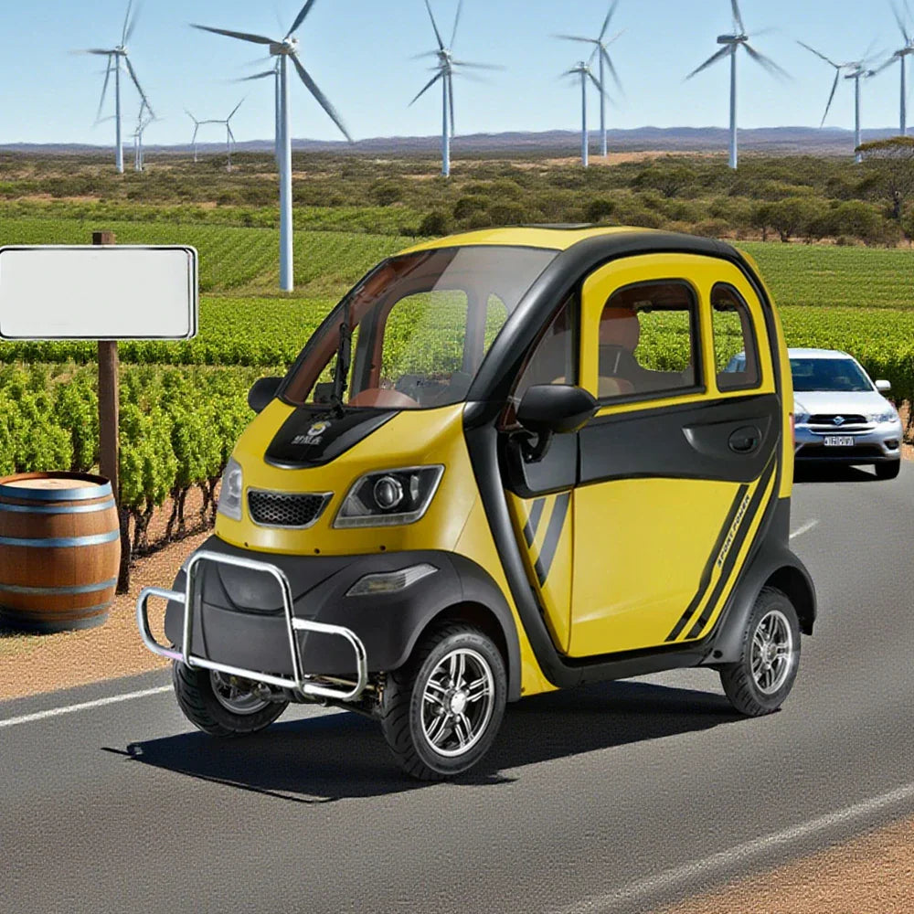 ROLLUX Enclosed Range, 70 Wheel Urban 60V1200W 80km Comfort, Scooter with Mobility Safe - Motor, - Long Steering All-Weather Commuting