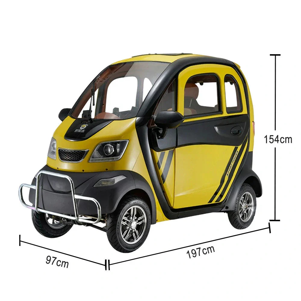 ROLLUX Enclosed Range, 70 Wheel Urban 60V1200W 80km Comfort, Scooter with Mobility Safe - Motor, - Long Steering All-Weather Commuting