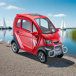 ROLLUX Enclosed with 70-80km Electric - Long Wheel Swivel Conditioning 60V1200W Motor, Steering Range, Air Mobility - All-Weather Scooter Seat Comfort