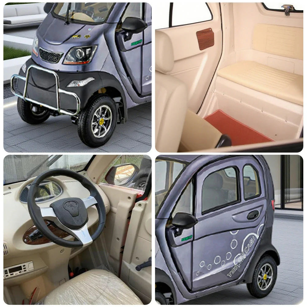 ROLLUX Enclosed All-Weather Scooter - with Urban Wheel Control Mobility Motor, 70-80km Range, 60V1200W Safe Comfort, Steering Travel