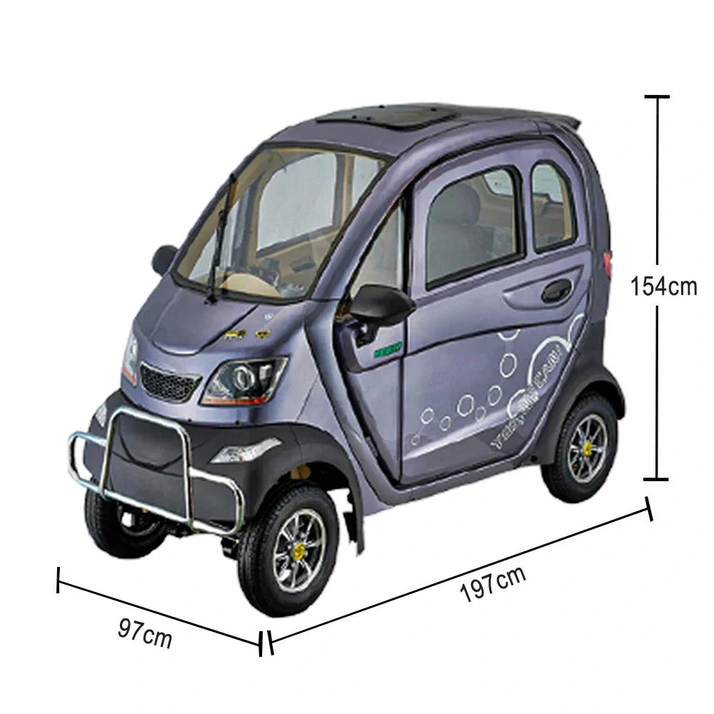 ROLLUX Enclosed All-Weather Scooter - with Urban Wheel Control Mobility Motor, 70-80km Range, 60V1200W Safe Comfort, Steering Travel
