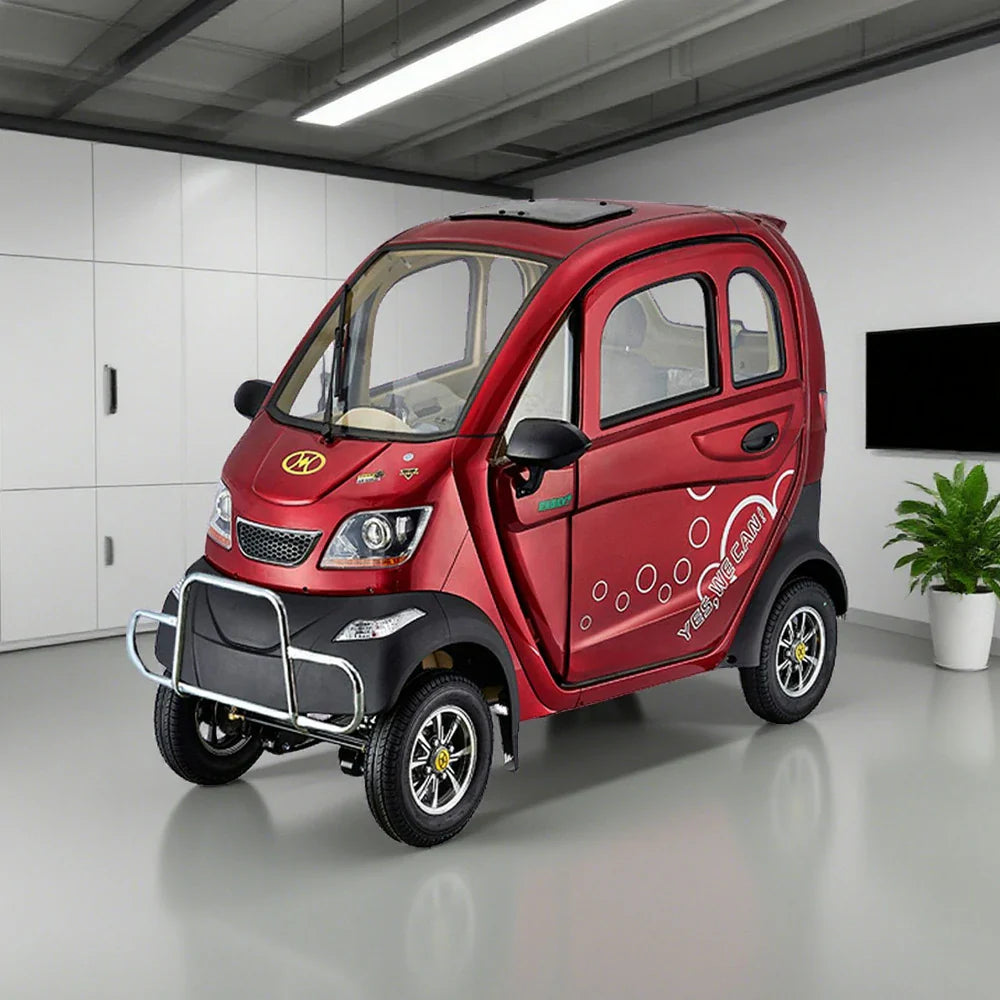 ROLLUX Enclosed with 70-80km Electric - Long Wheel Swivel Conditioning 60V1200W Motor, Steering Range, Air Mobility - All-Weather Scooter Seat Comfort