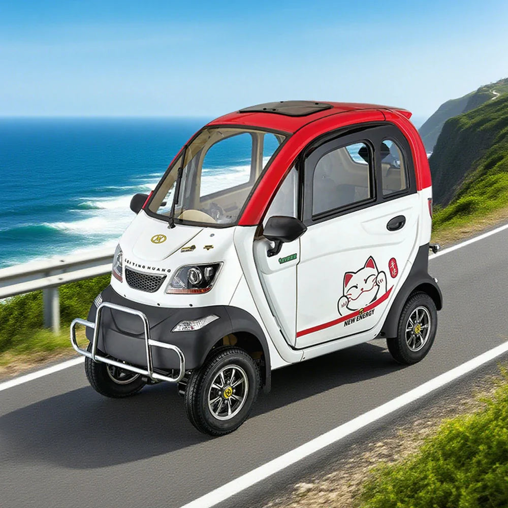 ROLLUX Enclosed Comfort, All-Weather 70-80km Steering 60V1200W Control Urban - Motor, Safe Scooter Mobility with Wheel Range, Travel