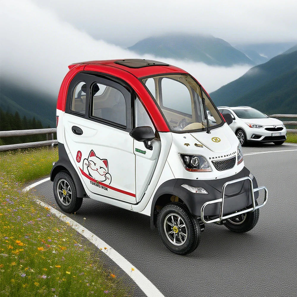 ROLLUX Enclosed Comfort, All-Weather 70-80km Steering 60V1200W Control Urban - Motor, Safe Scooter Mobility with Wheel Range, Travel