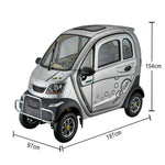 ROLLUX Enclosed All-Weather Scooter - with Urban Wheel Control Mobility Motor, 70-80km Range, 60V1200W Safe Comfort, Steering Travel