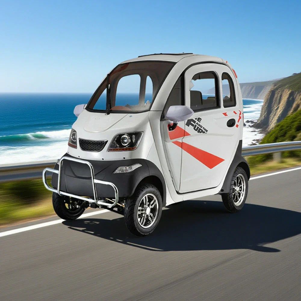 ROLLUX Enclosed with 70-80km Electric - Long Wheel Swivel Conditioning 60V1200W Motor, Steering Range, Air Mobility - All-Weather Scooter Seat Comfort
