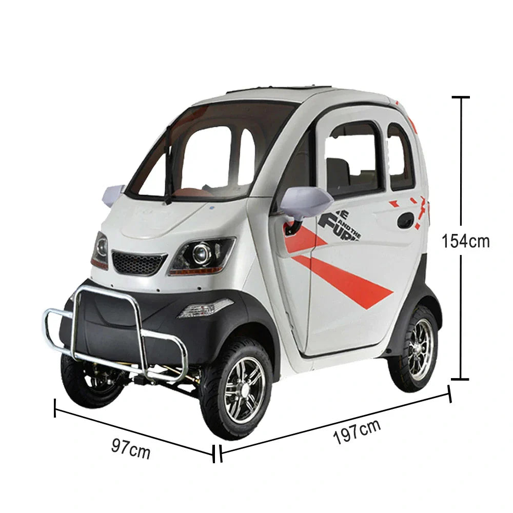 ROLLUX Enclosed with 70-80km Electric - Long Wheel Swivel Conditioning 60V1200W Motor, Steering Range, Air Mobility - All-Weather Scooter Seat Comfort