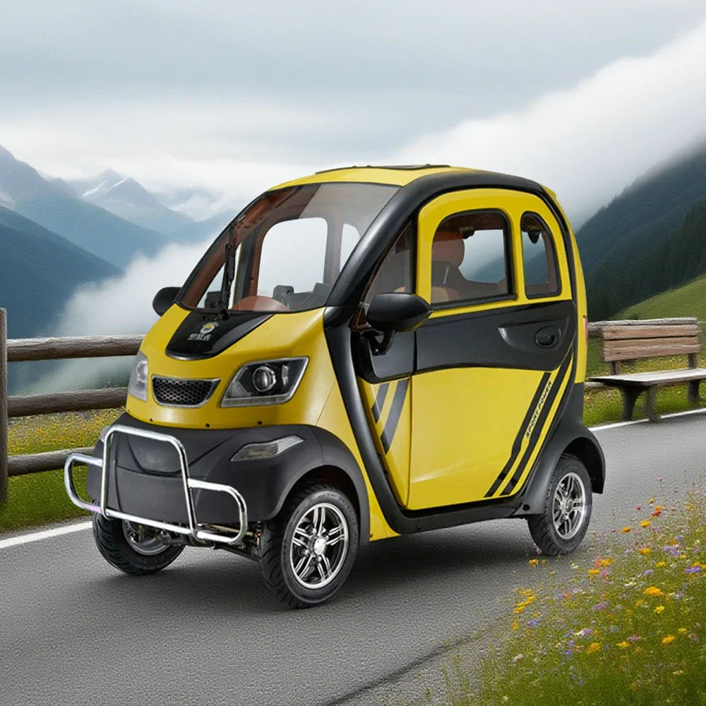 ROLLUX Enclosed Comfort, All-Weather 70-80km Steering 60V1200W Control Urban - Motor, Safe Scooter Mobility with Wheel Range, Travel