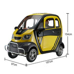 ROLLUX Enclosed Comfort, All-Weather 70-80km Steering 60V1200W Control Urban - Motor, Safe Scooter Mobility with Wheel Range, Travel