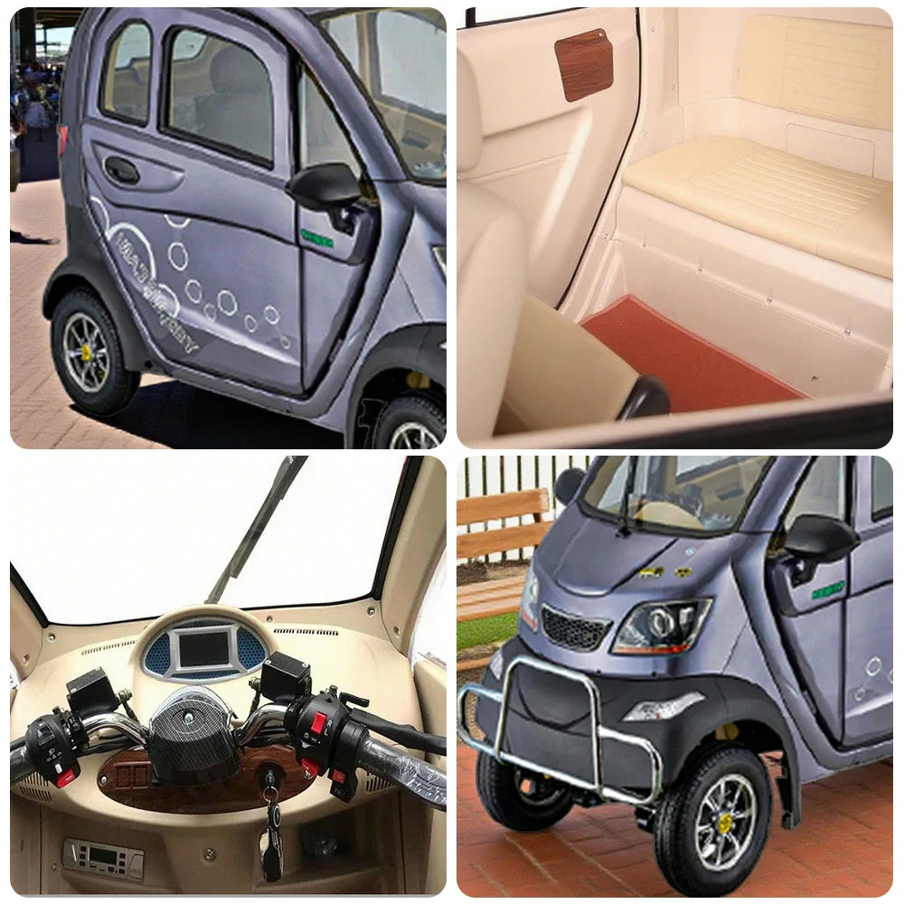 ROLLUX Enclosed Long Urban 70-80km Scooter Comfort, - Mobility All-Weather Armrest Commuting Range, 60V1200W with Safe Motor, Control
