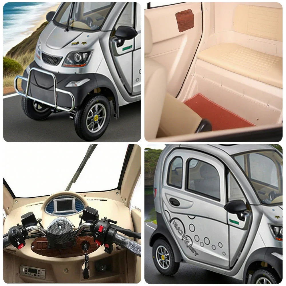 ROLLUX Enclosed Long Urban 70-80km Scooter Comfort, - Mobility All-Weather Armrest Commuting Range, 60V1200W with Safe Motor, Control