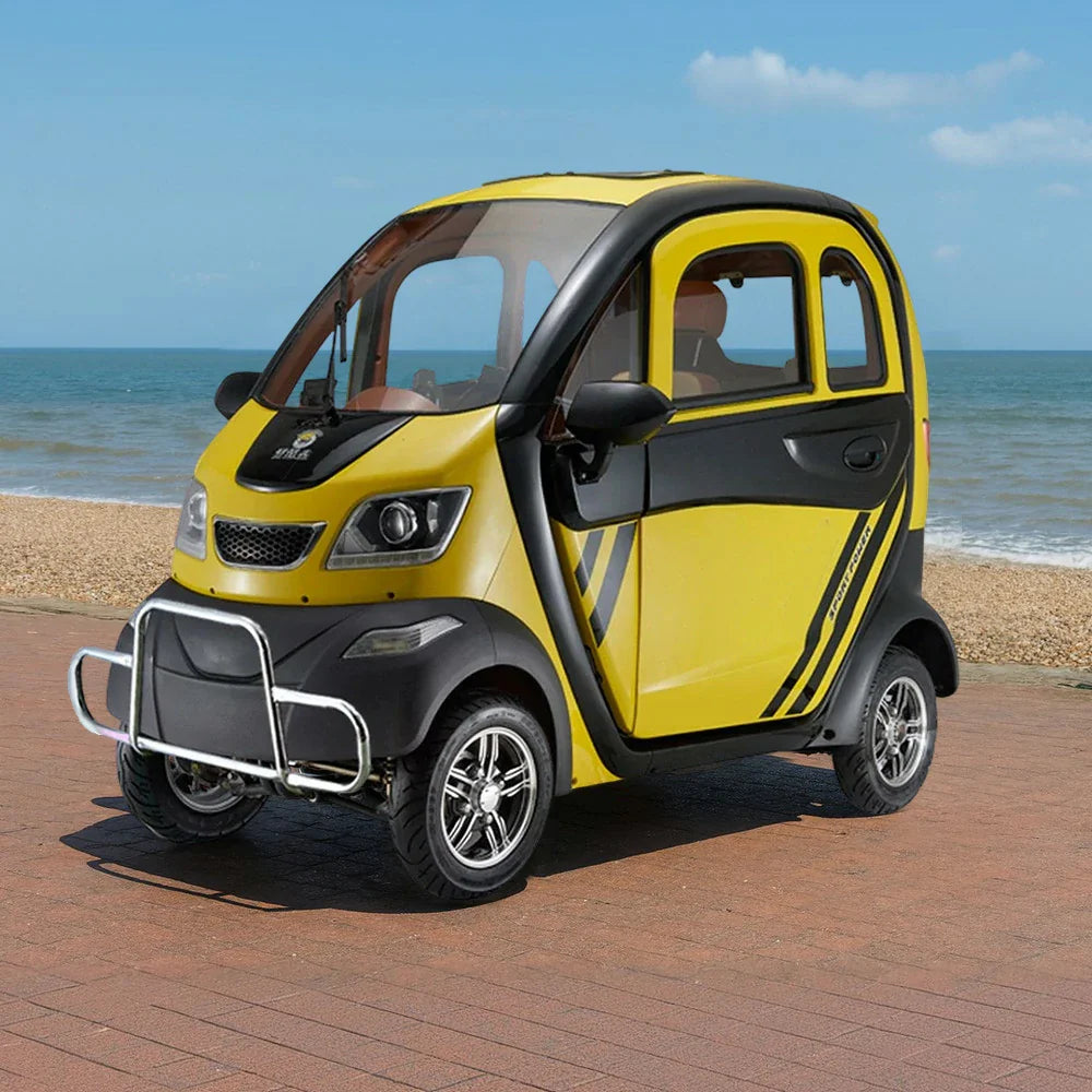 ROLLUX Enclosed 60V1200W Control Conditioning, Long - Air Seat, All-Weather with Scooter 70-80km Mobility Range, Armrest Motor, Swivel Comfort