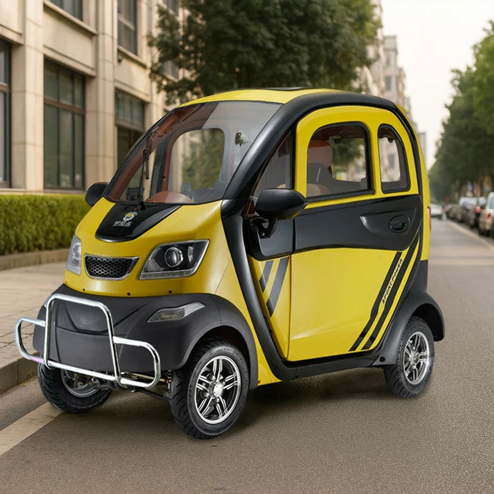 ROLLUX Enclosed 60V1200W Control Conditioning, Long - Air Seat, All-Weather with Scooter 70-80km Mobility Range, Armrest Motor, Swivel Comfort