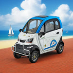 ROLLUX Enclosed 60V1200W Control Conditioning, Long - Air Seat, All-Weather with Scooter 70-80km Mobility Range, Armrest Motor, Swivel Comfort