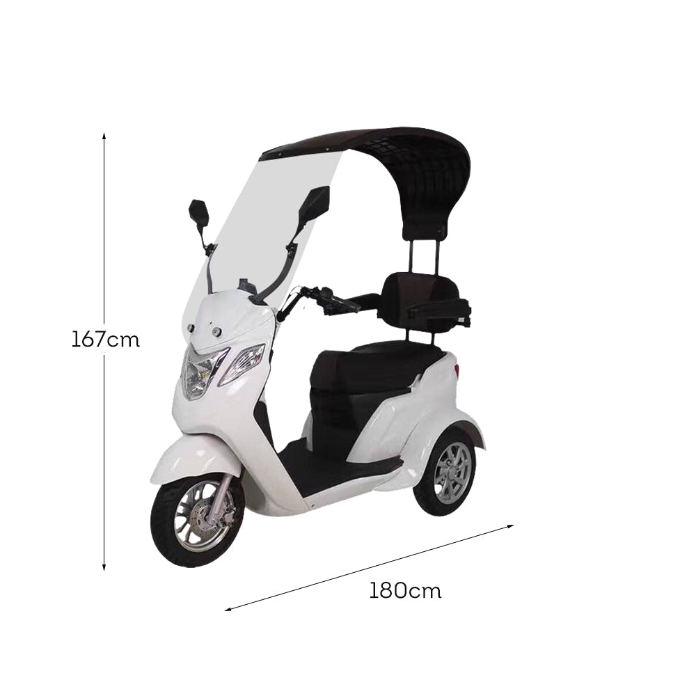 ROLLUX ST02 - Suspension 500W 60V Hydraulic Drum Lead-Acid 20Ah Front Brake Rear Scooter Battery Disc Mobility White