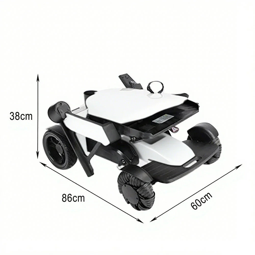 ROLLUX Foldable - Store to Battery, - Mobility Easy 4-Wheel 13Ah/20Ah Lithium Scooter Compact Portable White