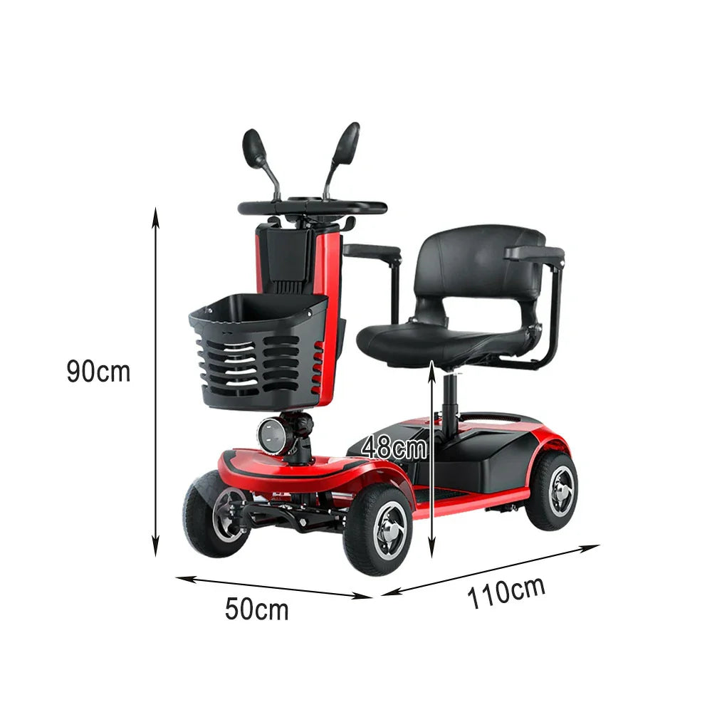 ROLLUX 350W Battery, Compact Lightweight - Scooter - Design Lithium 20Ah 4-Wheel Mobility Red