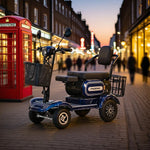 ROLLUX 700W Large Drive - Lithium 25/30/35Ah Scooter Motor Mobility - Rear with Front Battery,4-Wheel Dual Baskets Blue