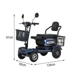ROLLUX 700W Large Drive - Lithium 25/30/35Ah Scooter Motor Mobility - Rear with Front Battery,4-Wheel Dual Baskets Blue