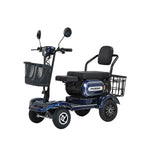 ROLLUX 700W Large Drive - Lithium 25/30/35Ah Scooter Motor Mobility - Rear with Front Battery,4-Wheel Dual Baskets Blue