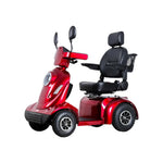 ROLLUX 800W Basket - with Seat Battery,4-Wheel - Scooter Cushioned Storage Lithium Rear 40Ah High-Back Mobility Design Red